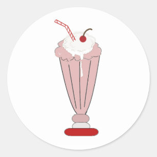 Sticker Rond Milkshake de Strawberry