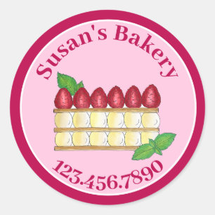 Sticker Rond Mille Feuille Pâtisserie Chef pâtisserie boulanger