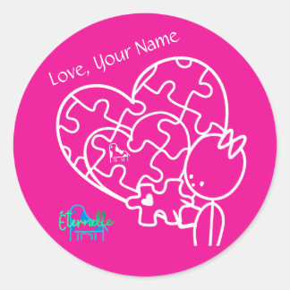 Sticker Rond Million Piece Jigsaw Pink Customized