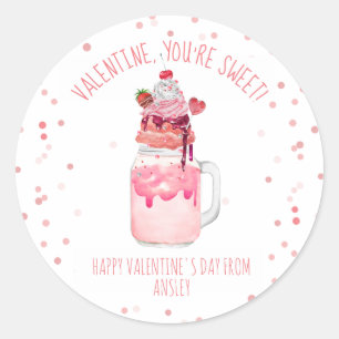 Sticker Rond Milshake Candy Classique Valentine Photo