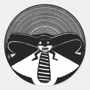 Sticker Rond Mimbres Anthropomorphique Animal