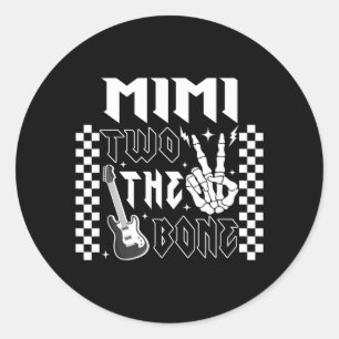 Sticker Rond Mimi du mauvais deux os anniversaire 2 ans