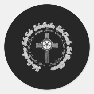 Sticker Rond Min Luther Réforme 5 Solas Pour Le Chri Protestant