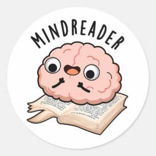 Sticker Rond Mince Reader Funny Brain Pun