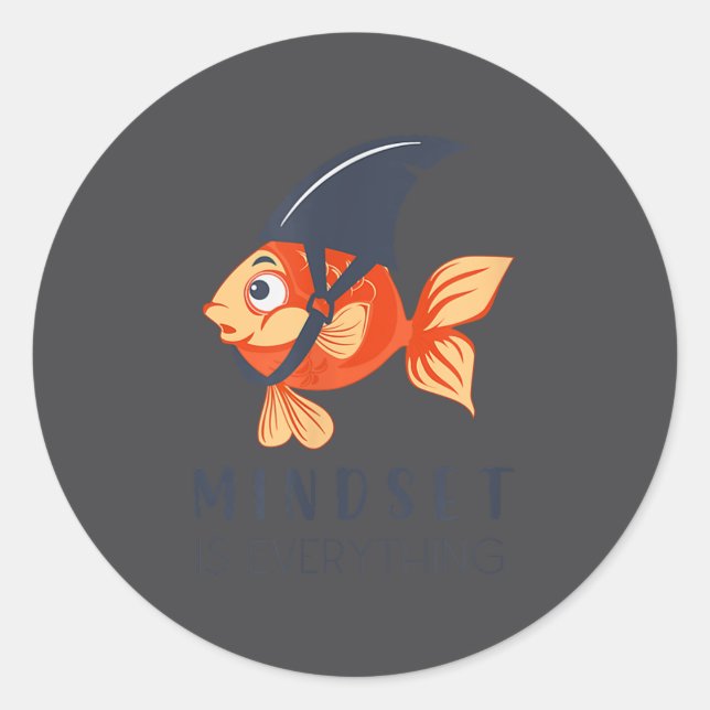 Sticker Rond Mind Set Is Everything Insration Funny  (Devant)