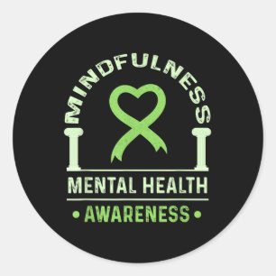 Sticker Rond Mindfulness Santé mentale Chemises Santé mentale A