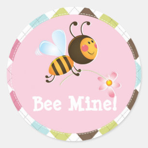 Sticker Rond Mine d'abeille   Saint Valentin