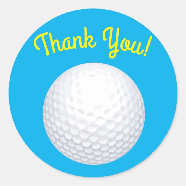 Sticker Rond Mini Golf Balls Anniversaire Fête Enfants Bleu (Devant)