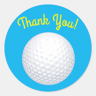 Sticker Rond Mini Golf Balls Anniversaire Fête Enfants Bleu