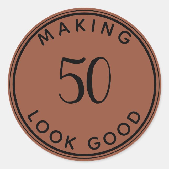 Sticker Rond Mini moderne 50e anniversaire (Devant)