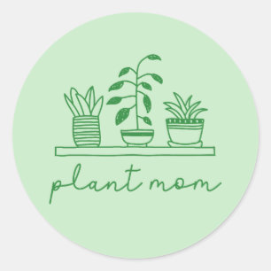 Sticker Rond Mini Plante Maman mignonne Plante