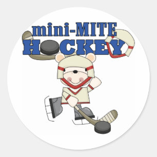 Sticker Rond Mini T-shirts et cadeaux d'hockey d'acarides