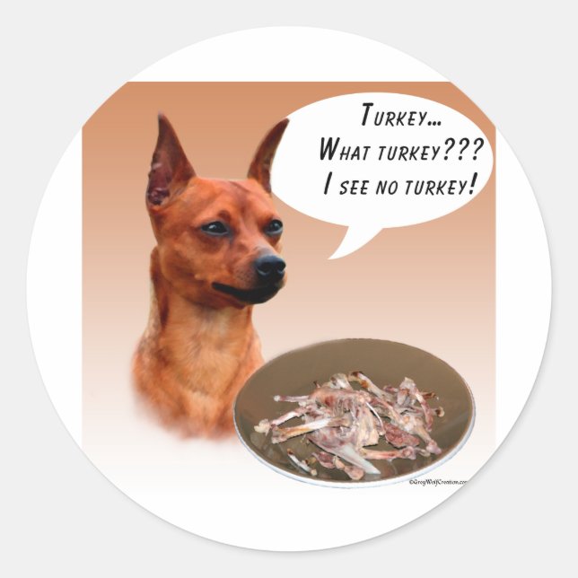 Sticker Rond Miniature Pinscher Turquie (Devant)