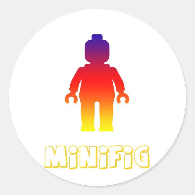 Sticker Rond Minifig [Arc-en-ciel 2] par Personnaliser My Minif (Devant)