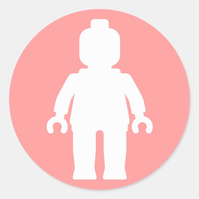 Sticker Rond Minifig [Blanc] par Personnaliser Mon Minifig (Devant)