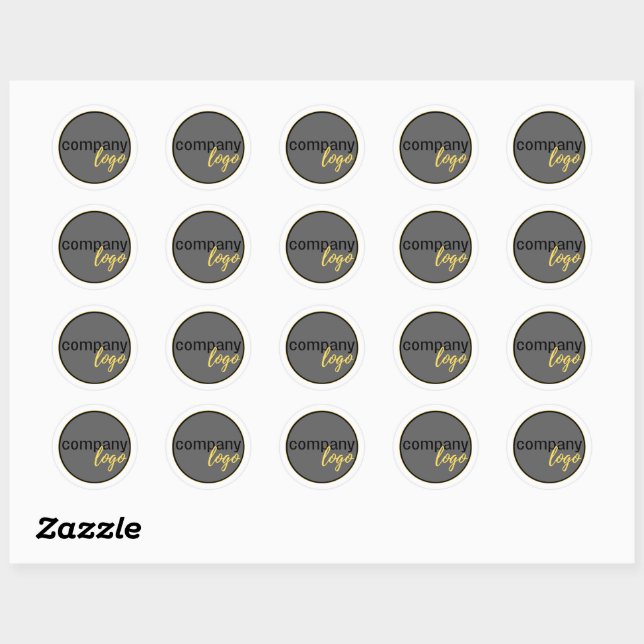 STICKER ROND MINIMAL BUSINESS LOGO COMPANY MARQUE WHITE (Feuille)