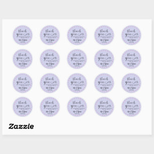 Sticker Rond Minimal et chic Dusty Merci bleu Ajouter un nom