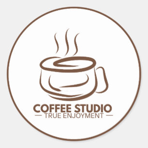 Sticker Rond Minimal exprimez votre espresso amateur de caf
