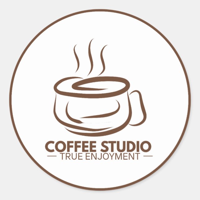 Sticker Rond Minimal | exprimez votre espresso | amateur de caf (Devant)