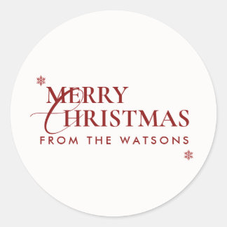 Sticker Rond Minimal Modern Classic Script Christmas