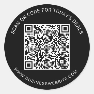 Sticker Rond Minimalist Custom Business QR Code 
