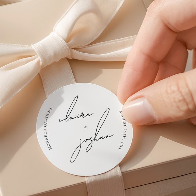 Sticker Rond Minimalist Modern & Whimsical Script (Créateur téléchargé)