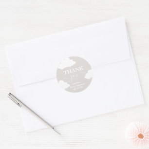 Sticker rond minimaliste Baby shower nuage classiq