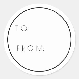 Sticker Rond Minimaliste Blanc Noir à et de Noël Cadeau