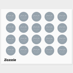 Sticker Rond Minimaliste bleu et blanc bleu et blanc Mariage si