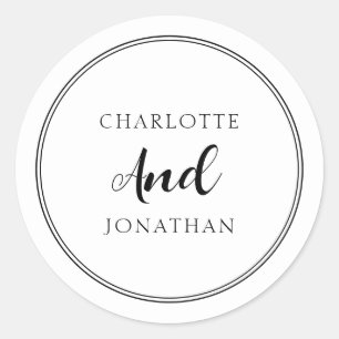 Sticker Rond Minimaliste Chic Élégant Calligraphie Script Maria