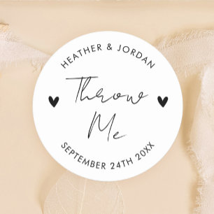 Sticker Rond Minimaliste Jetez-Moi Mariage Toss Confetti Favori
