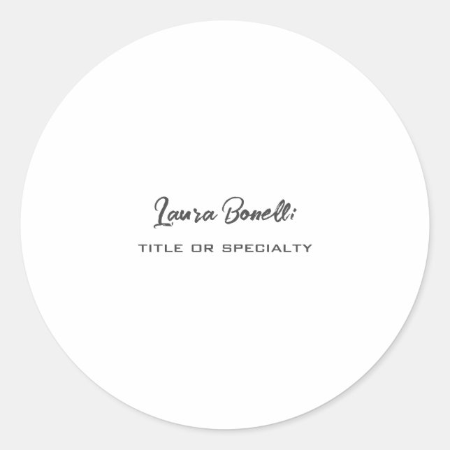 Sticker Rond Minimaliste Moderne Professionnel (Devant)