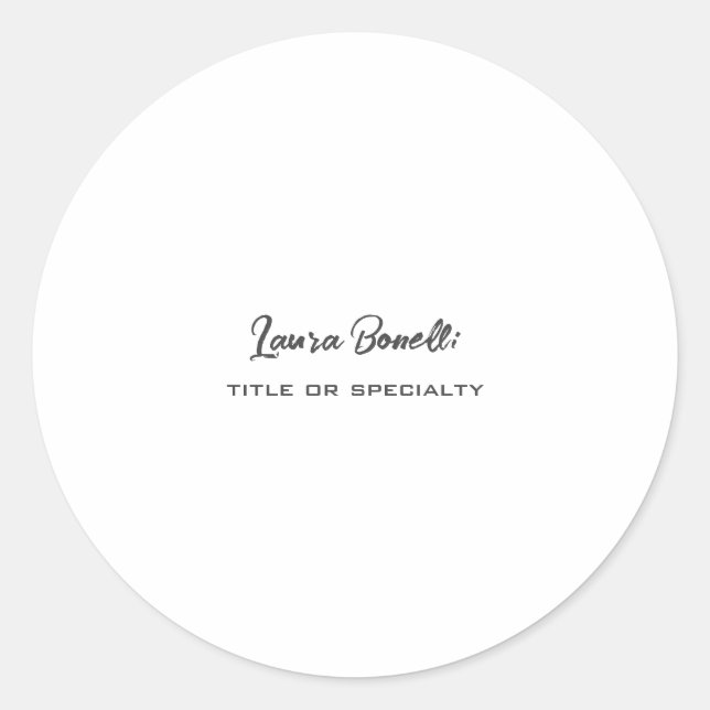 Sticker Rond Minimaliste Moderne Professionnel (Devant)