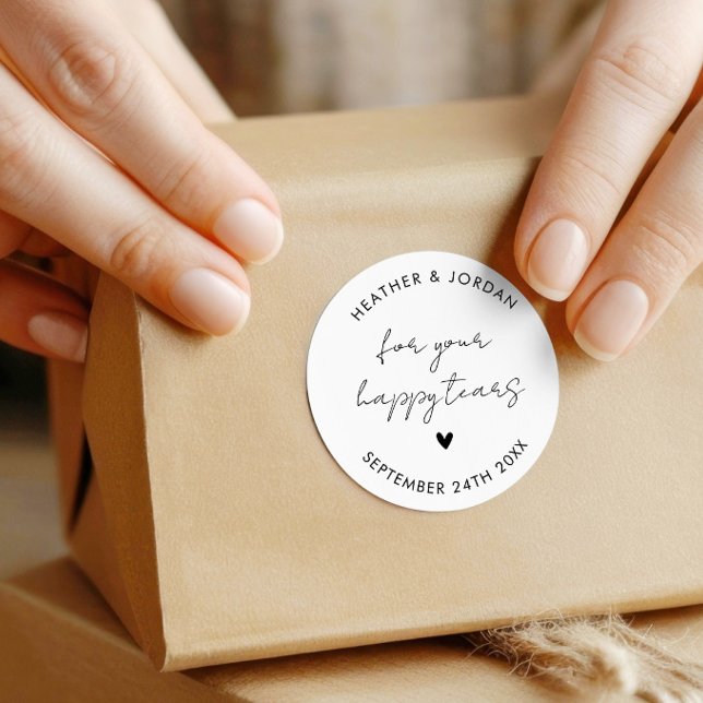Sticker Rond Minimaliste Pour Vos Joyeuses Larmes Mariages Tiss (Créateur téléchargé)