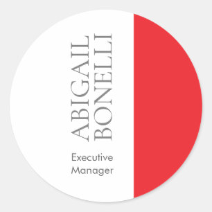 Sticker Rond Minimaliste professionnel moderne gras gris rouge