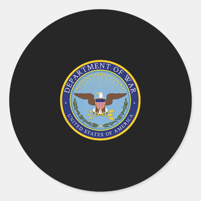 Sticker Rond Ministère De La Guerre Établi 2025 Rétabli (Devant)