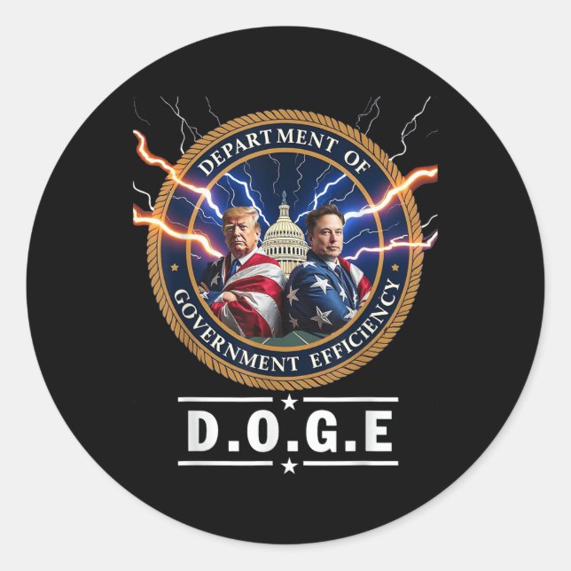 Sticker Rond Ministère De L'Efficacité Gouvernementale Doge Tru (Devant)
