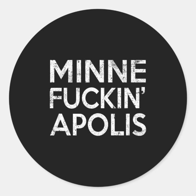 Sticker Rond Minnealis Minnesota Funny Rude Retro Gag Gift  (Devant)