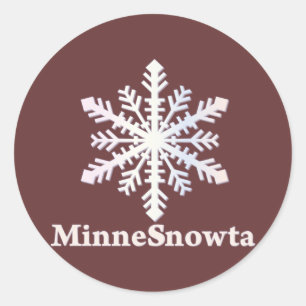 Sticker Rond MinneSnowta avec flocon de neige