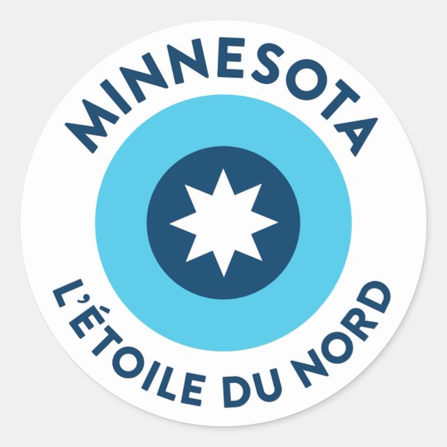Sticker Rond Minnesota - L'Étoile Du Nord (Devant)