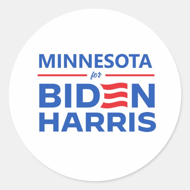 Sticker Rond Minnesota pour Biden Harris (Devant)