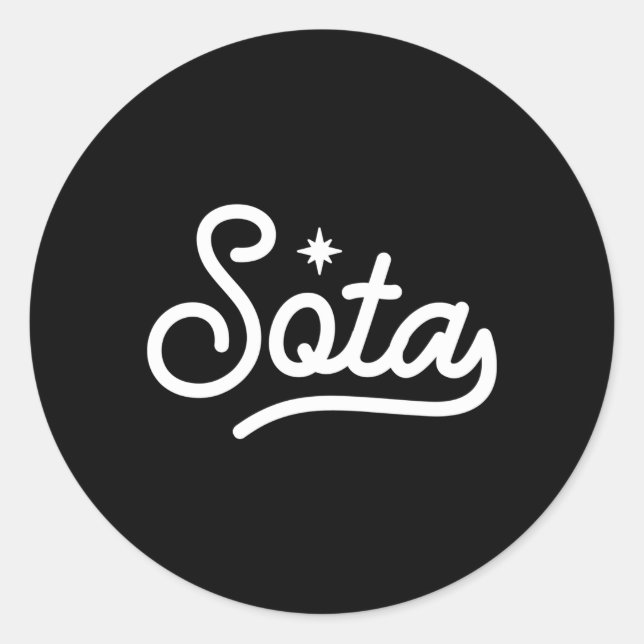 Sticker Rond Minnesota Sota Script North Star State (Devant)