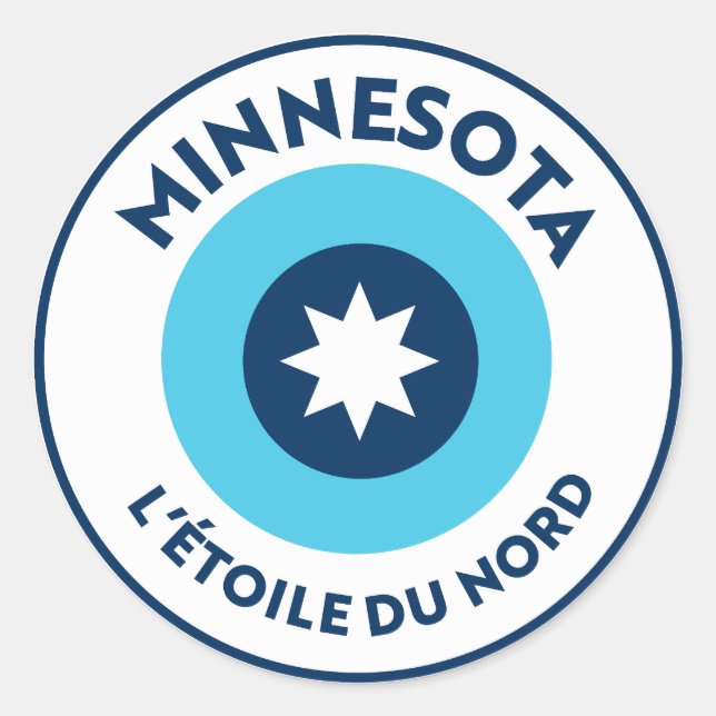 Sticker Rond Minnesota State Round : L'etoile Du Nord Patch (Devant)
