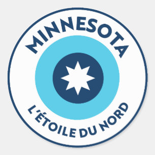 Sticker Rond Minnesota State Round : L'etoile Du Nord Patch