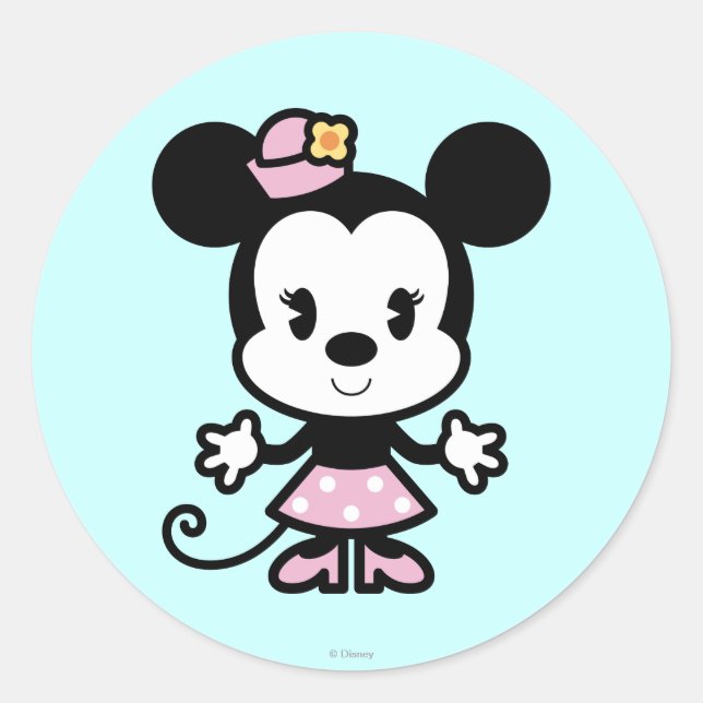 Sticker Rond Minnie classique | Caricature (Devant)