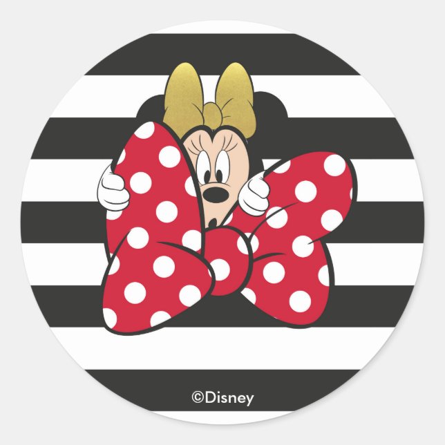 Sticker Rond Minnie | Cravate de fond (Devant)