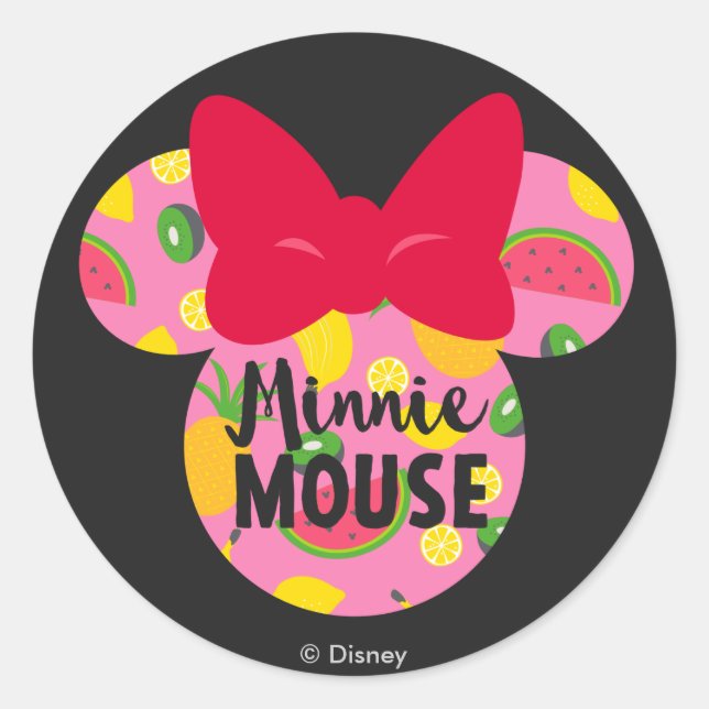 Sticker Rond Minnie | Logo Minnie Tropical (Devant)