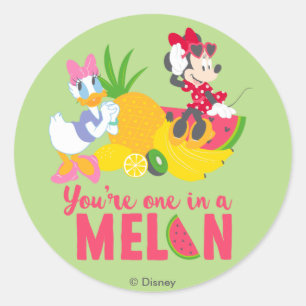 Sticker Rond Minnie Minnie dit que vous êtes un dans un melon
