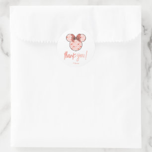 Sticker Rond Minnie Mouse   Anniversaire de la sirène rose