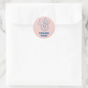 Sticker Rond Minnie Souris rose Filles Anniversaire